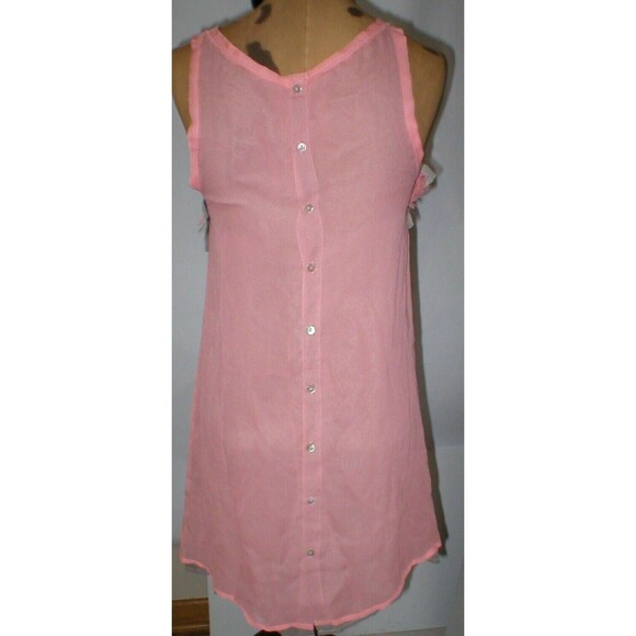 Womens New Designer Patrizia Pepe Top Silk Sleeveless 42 IT 6 Pink Brown Layers - Picture 9 of 12